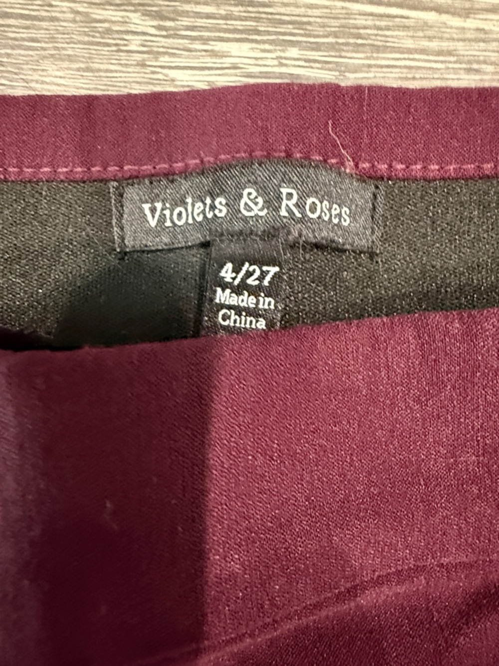 Women's Skinny Pants in Deep Burgundy - Classic Fit - Picture 2 of 3